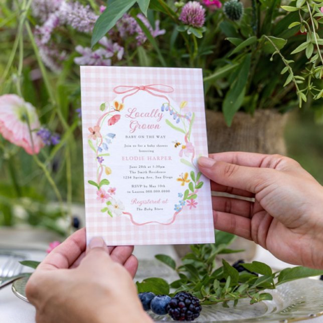 Invitación Locally Grown Spring Floral Baby Shower (Subido por el creador)