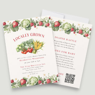 Invitación Localmente Cultivado Jardín de Acuarela Baby Showe