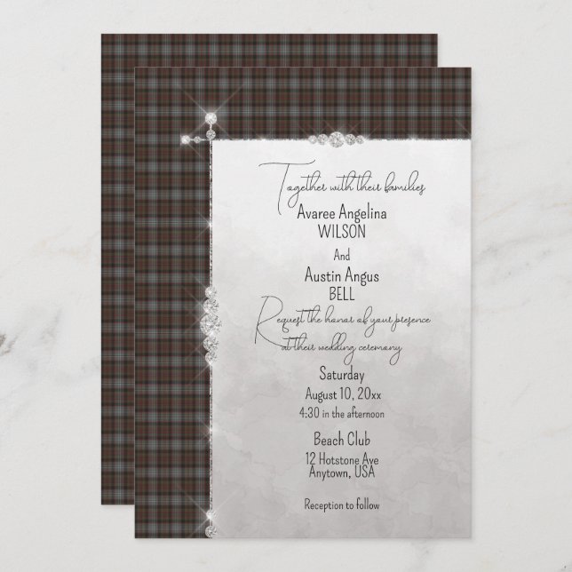 Invitación Lochaber Scottish Tartan Boda (Anverso / Reverso)