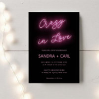 Loco eléctrico en el amor Neon Glow Light Boda Inv