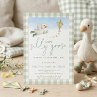 Locura de Ganso Cometa Sage Gingham Baby Shower