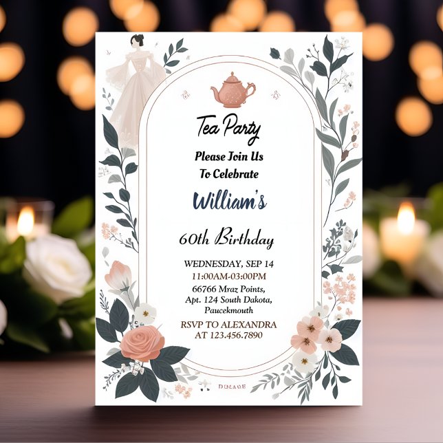 Invitación Log Royal Moda Fiesta de Té de Hadas para Adultos  (Subido por el creador)