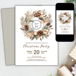 Invitación Logo Corona de Invierno Empresa Fiesta de Navidad 