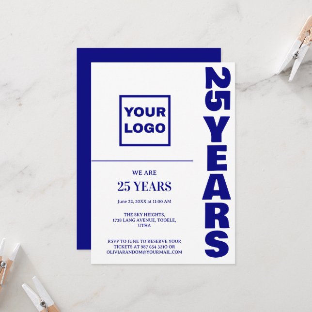 Invitación Logo de la celebración del 25° Aniversario (Anverso/Reverso In Situ)