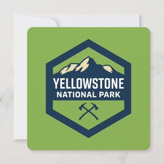Invitación Logo de la placa del Parque Nacional Yellowstone (Anverso)