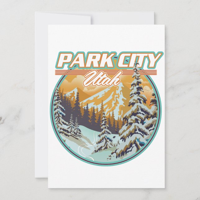 Invitación Logo de viajes de Park City Utah (Anverso)