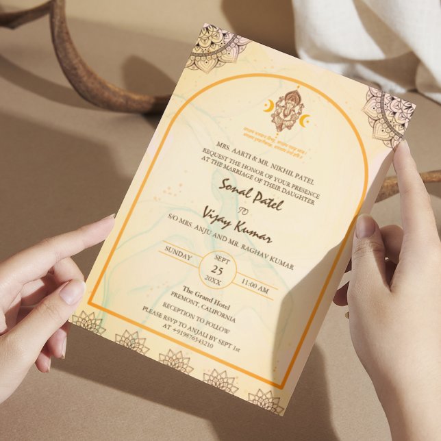 Invitación Logo del Boda hindú moderno Ganesha Chakra (Subido por el creador)