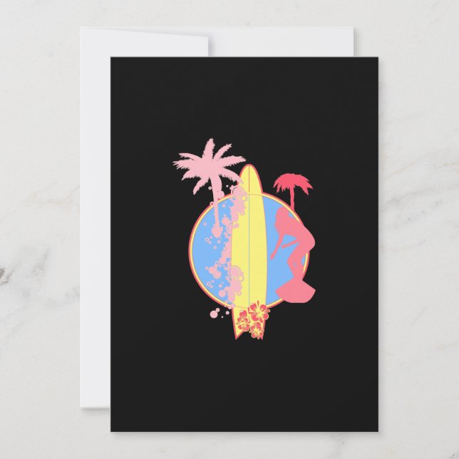 Invitación Logo del Chica rosa Surf (Anverso)