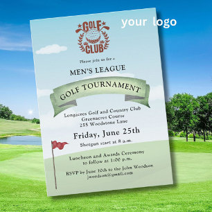 Invitación Logo del Torneo de Liga de Golf Masculino 