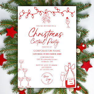 Invitación LOGO Doodle Corporation Fiesta de Cóctel de Navida