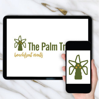 Invitación Logo Download Coconut Palm Tree Tropical Brand