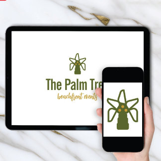 Invitación Logo Download Coconut Palm Tree Tropical Brand
