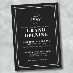 Invitación Logo Fiesta de Gran Apertura de Simple Business