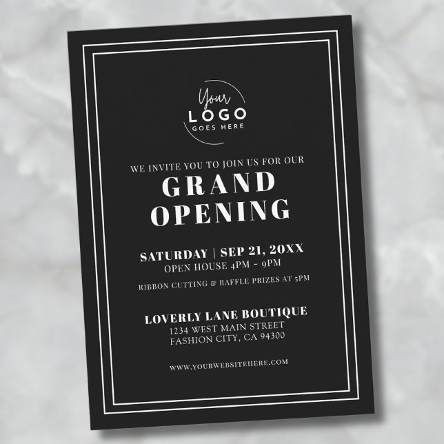 Invitación Logo Fiesta de Gran Apertura de Simple Business (Logo Simple Business Grand Opening Party Invitation)