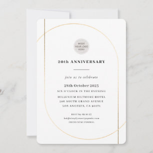 Invitación LOGO MÍNIMO MODERNO evento corporativo blanco negr