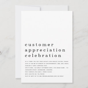 Invitación Logotipo comercial de celebración de la apreciació