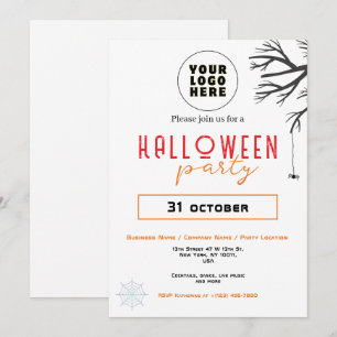 Invitación Logotipo comercial personalizado y fiesta de Hallo
