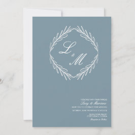 Invitación Logotipo De Boda De Rama De Guión Elegido Monogram