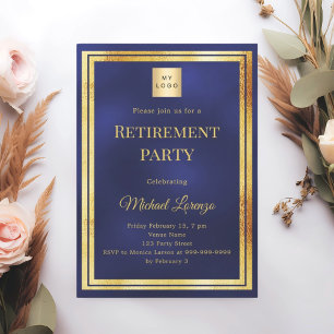 Invitación Logotipo de empresa para fiesta de jubilación en a
