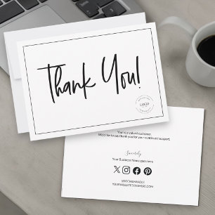 Invitación Logotipo de empresa simple en blanco y negro agrad