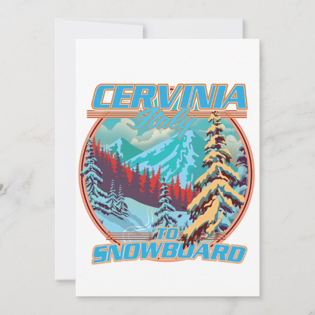 Invitación logotipo de esquí de Cervinia Italia (Anverso)