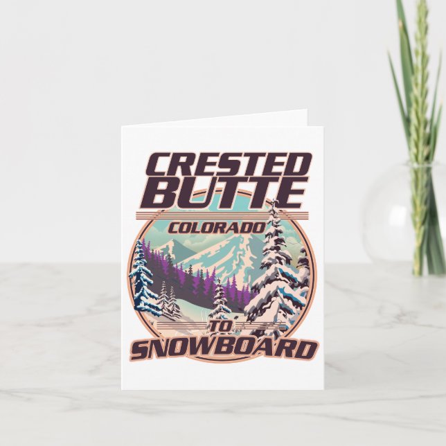 Invitación logotipo de esquí de Crested Butte Colorado (Anverso)