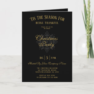 Invitación Logotipo de fiesta de Navidad corporativa de oro n
