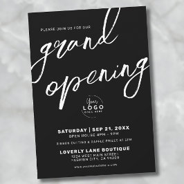 Invitación Logotipo de Gran Apertura Elegante Negocios