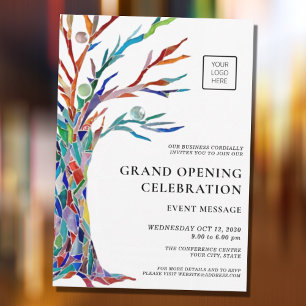 Invitación Logotipo de gran inauguración comercial