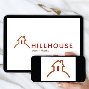 Invitación logotipo de hillhouse, logotipo de bienes raíces,