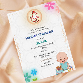Invitación Logotipo de la ceremonia de Mundan Ganesha Floral