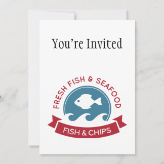 Invitación Logotipo De Peces Y Chips Para Mariscos