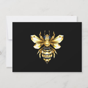 Invitación Logotipo de Relieve metalizado dorado falso poligo