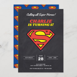 Invitación Logotipo de Superman | Nacimiento del Chalkboard S
