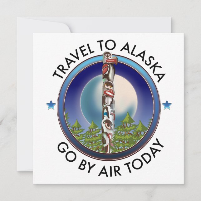 Invitación logotipo de viaje a Alaska (Anverso)