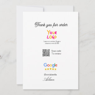 Invitación logotipo del sitio web de revisión de Google negoc