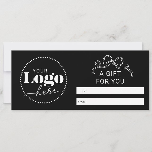 Invitación Logotipo descargable Certificado de regalo para pe (Anverso)