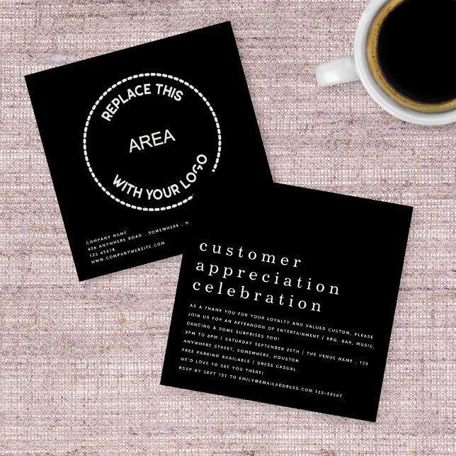 Invitación Logotipo Día de Apreciación del Cliente Negra (Subido por el creador)
