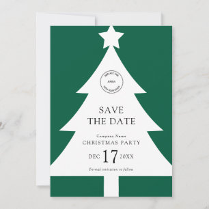 Invitación Logotipo Fiesta de árbol de Navidad Verde Guardar
