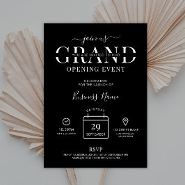 Invitación Logotipo minimalista Aquí Gran Apertura