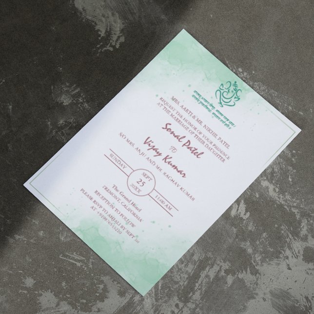 Invitación Logotipo mínimo del Boda hindú moderno Ganesha (Subido por el creador)