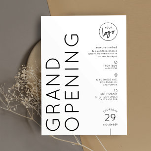 Invitación Logotipo moderno de empresa Gran apertura Simple