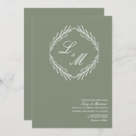 Invitación Logotipo Monogramado Elegante de Boda de Rama de G