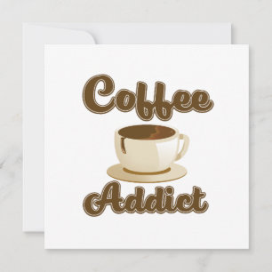 Invitación Logotipo retro de adicto al café