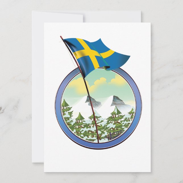Invitación logotipo retro de Suecia (Anverso)