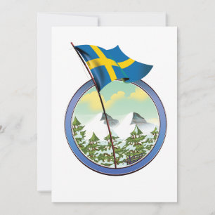 Invitación logotipo retro de Suecia
