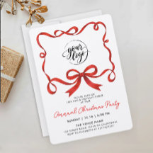 Logotipo Simple Lazo de Cinta Roja de Navidad Cali