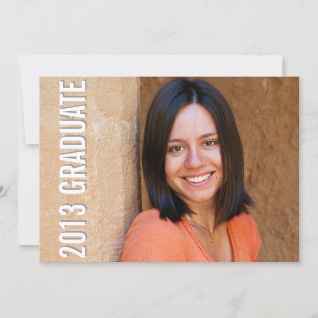 Invitación Logro de graduación retrato completo azul moderno (Anverso)