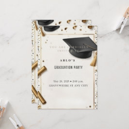 Invitación Logro inmaduro: elegante tapón de graduación