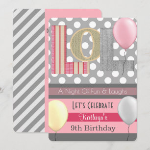 Invitación "LOL" Chica Fiesta de sueño Cumpleaños